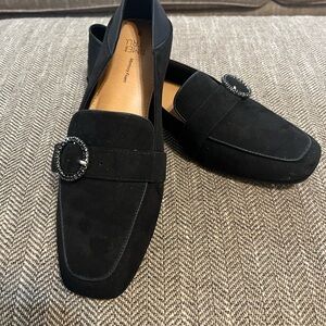 Time and Tru Black Loafers with Buckle